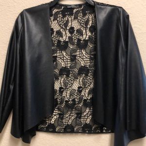 Zara faux leather/lace blazer